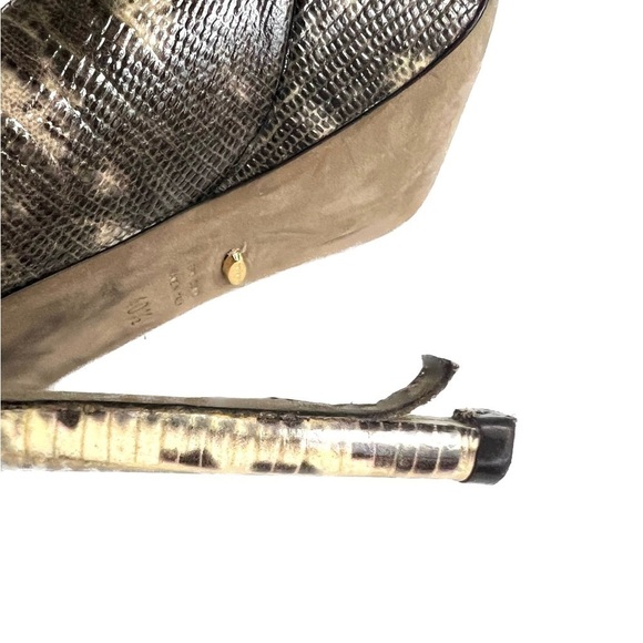 Sergio Rossi Two Tone Water Snake Platform Peep-toe Pumps - Size 40.5 / … - Picture 7 of 13